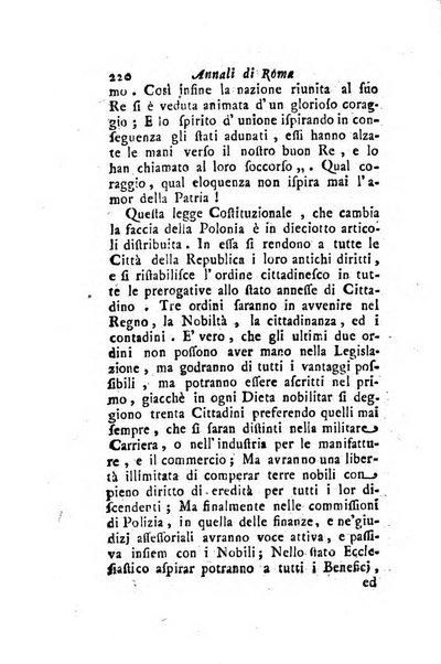 Annali di Roma opera periodica del sig. ab. Michele Mallio