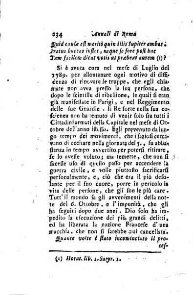 Annali di Roma opera periodica del sig. ab. Michele Mallio