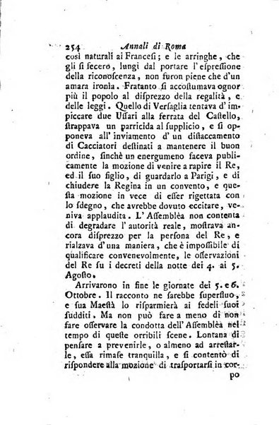 Annali di Roma opera periodica del sig. ab. Michele Mallio