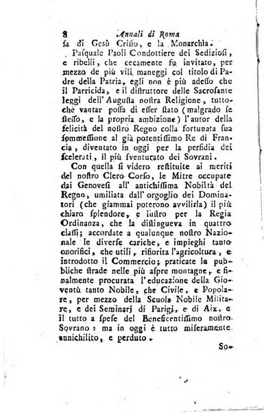 Annali di Roma opera periodica del sig. ab. Michele Mallio