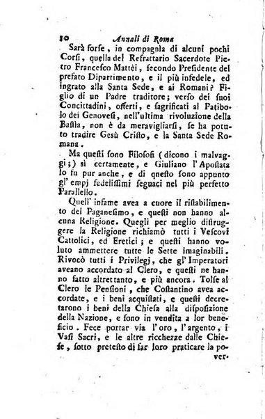 Annali di Roma opera periodica del sig. ab. Michele Mallio