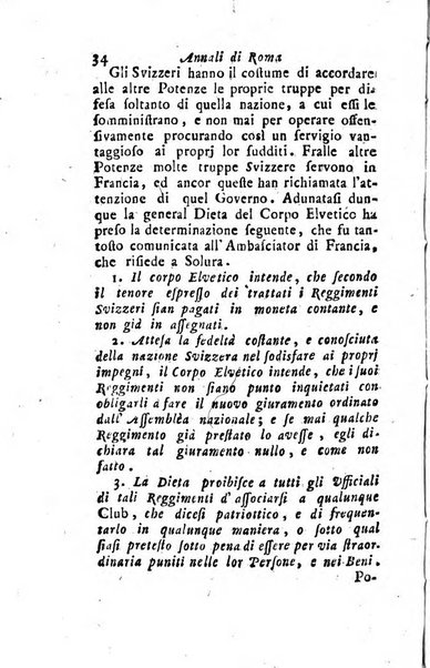 Annali di Roma opera periodica del sig. ab. Michele Mallio