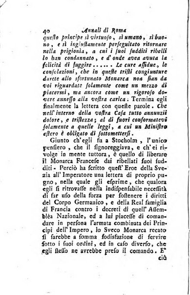 Annali di Roma opera periodica del sig. ab. Michele Mallio