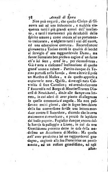 Annali di Roma opera periodica del sig. ab. Michele Mallio