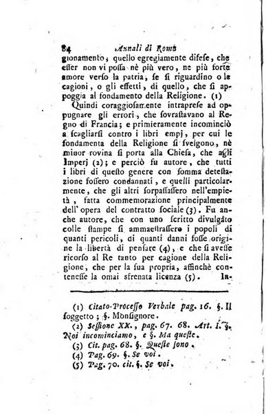 Annali di Roma opera periodica del sig. ab. Michele Mallio