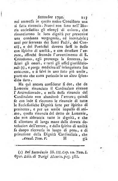 Annali di Roma opera periodica del sig. ab. Michele Mallio