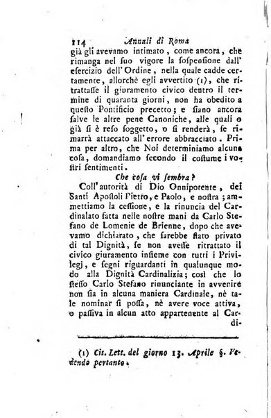 Annali di Roma opera periodica del sig. ab. Michele Mallio