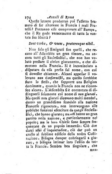 Annali di Roma opera periodica del sig. ab. Michele Mallio