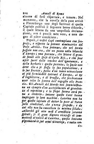 Annali di Roma opera periodica del sig. ab. Michele Mallio