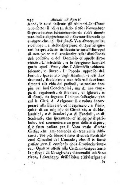 Annali di Roma opera periodica del sig. ab. Michele Mallio