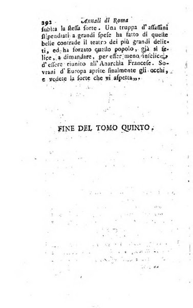 Annali di Roma opera periodica del sig. ab. Michele Mallio