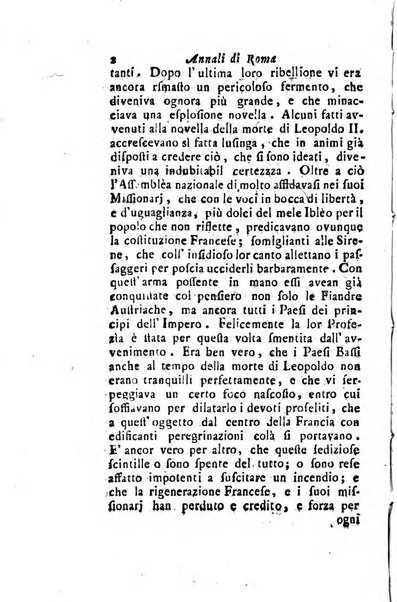 Annali di Roma opera periodica del sig. ab. Michele Mallio