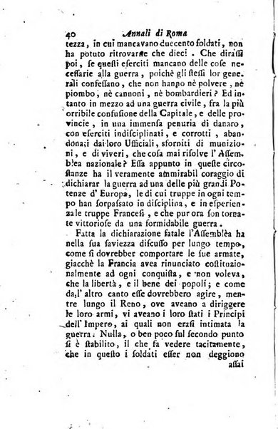 Annali di Roma opera periodica del sig. ab. Michele Mallio