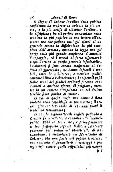 Annali di Roma opera periodica del sig. ab. Michele Mallio