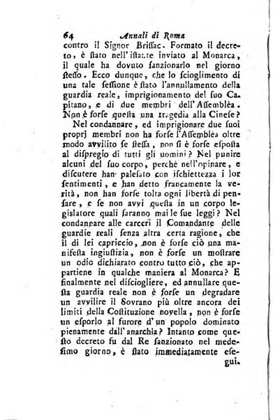 Annali di Roma opera periodica del sig. ab. Michele Mallio