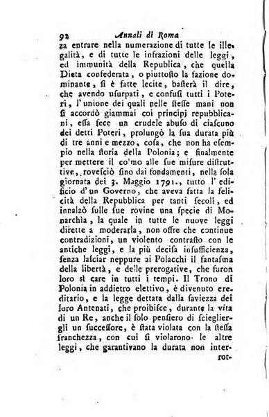 Annali di Roma opera periodica del sig. ab. Michele Mallio