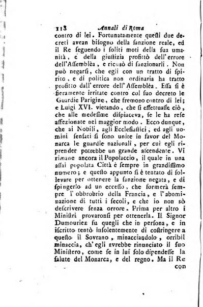 Annali di Roma opera periodica del sig. ab. Michele Mallio