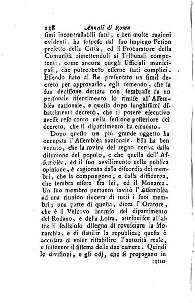 Annali di Roma opera periodica del sig. ab. Michele Mallio