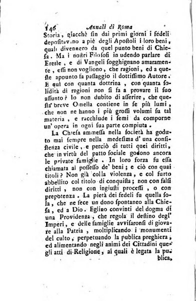 Annali di Roma opera periodica del sig. ab. Michele Mallio