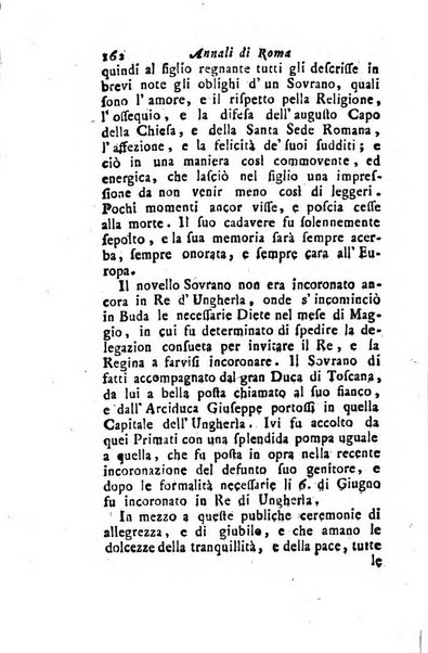 Annali di Roma opera periodica del sig. ab. Michele Mallio