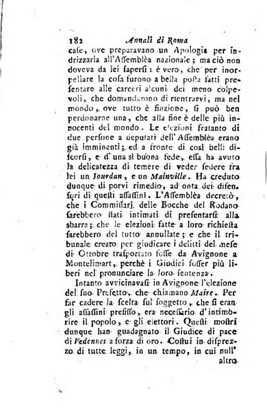 Annali di Roma opera periodica del sig. ab. Michele Mallio