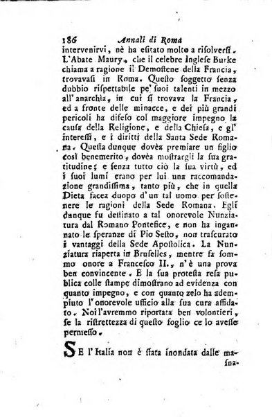 Annali di Roma opera periodica del sig. ab. Michele Mallio