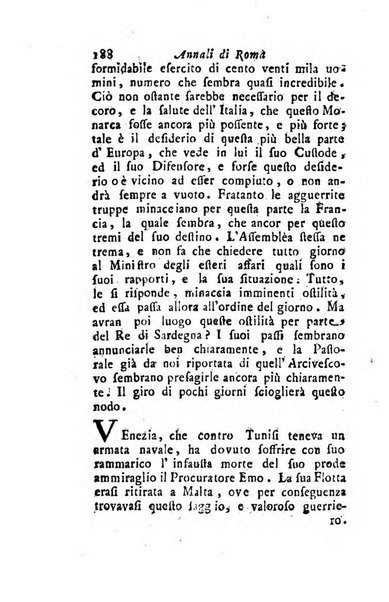 Annali di Roma opera periodica del sig. ab. Michele Mallio