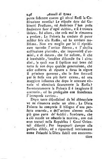 Annali di Roma opera periodica del sig. ab. Michele Mallio