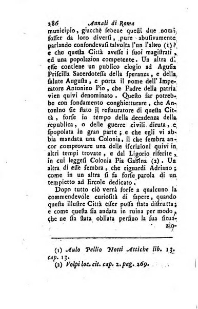 Annali di Roma opera periodica del sig. ab. Michele Mallio