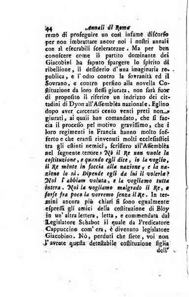 Annali di Roma opera periodica del sig. ab. Michele Mallio