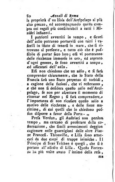 Annali di Roma opera periodica del sig. ab. Michele Mallio