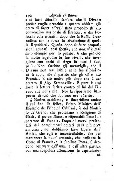 Annali di Roma opera periodica del sig. ab. Michele Mallio