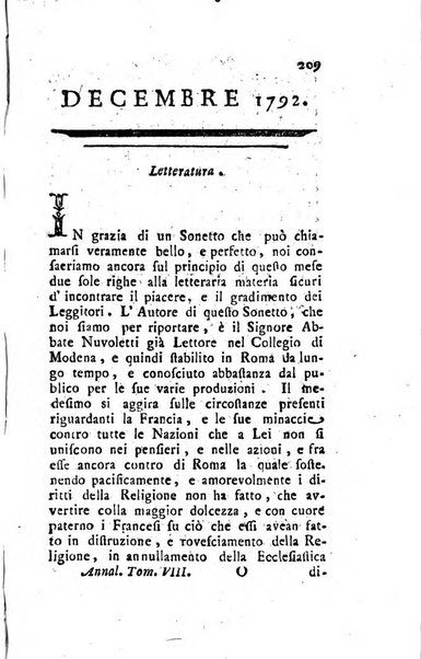 Annali di Roma opera periodica del sig. ab. Michele Mallio