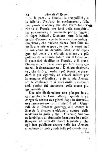 Annali di Roma opera periodica del sig. ab. Michele Mallio