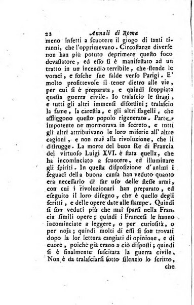 Annali di Roma opera periodica del sig. ab. Michele Mallio