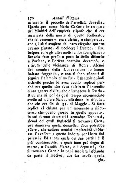 Annali di Roma opera periodica del sig. ab. Michele Mallio