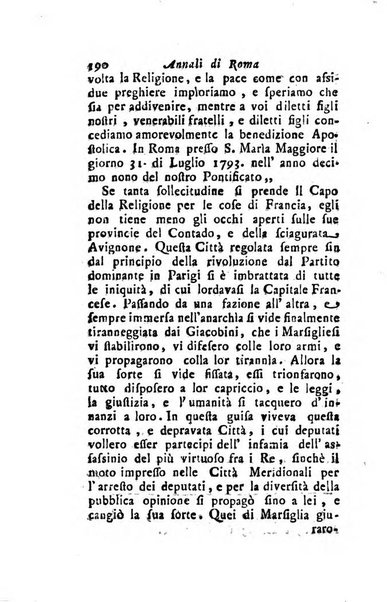 Annali di Roma opera periodica del sig. ab. Michele Mallio