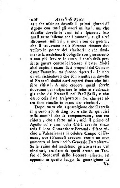 Annali di Roma opera periodica del sig. ab. Michele Mallio