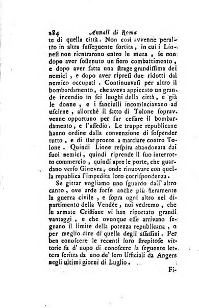 Annali di Roma opera periodica del sig. ab. Michele Mallio