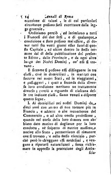 Annali di Roma opera periodica del sig. ab. Michele Mallio