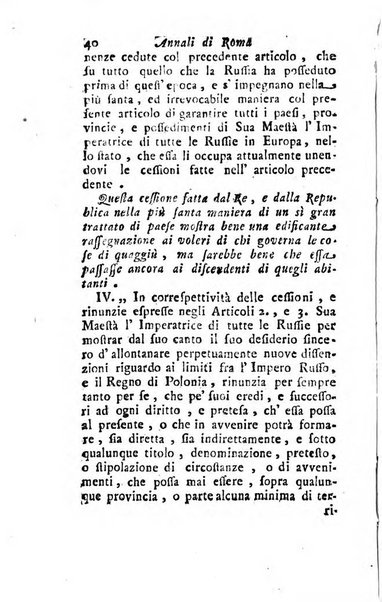 Annali di Roma opera periodica del sig. ab. Michele Mallio