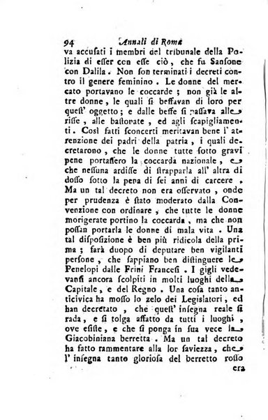 Annali di Roma opera periodica del sig. ab. Michele Mallio