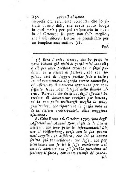 Annali di Roma opera periodica del sig. ab. Michele Mallio