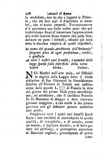 Annali di Roma opera periodica del sig. ab. Michele Mallio