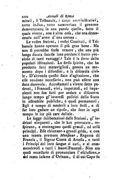 Annali di Roma opera periodica del sig. ab. Michele Mallio