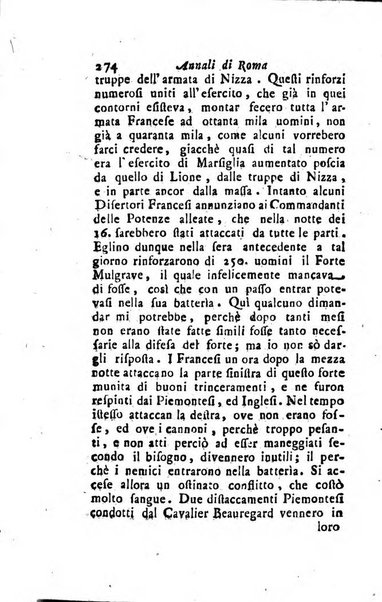 Annali di Roma opera periodica del sig. ab. Michele Mallio