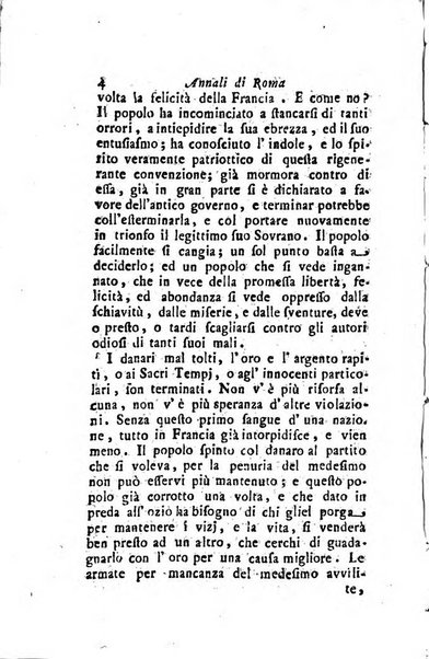 Annali di Roma opera periodica del sig. ab. Michele Mallio