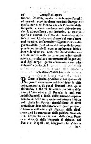 Annali di Roma opera periodica del sig. ab. Michele Mallio