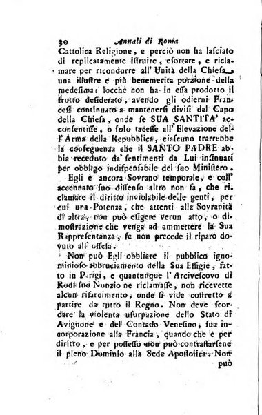 Annali di Roma opera periodica del sig. ab. Michele Mallio