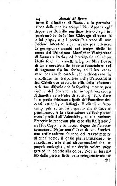 Annali di Roma opera periodica del sig. ab. Michele Mallio